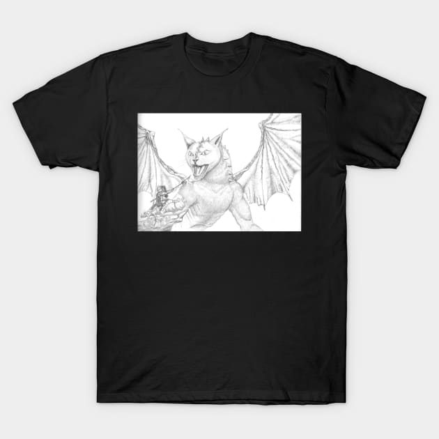 Smeowg the Cat Dragon T-Shirt by Blackwood Artworks